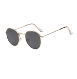 Black Retro Round Sunglasses - Tasseti