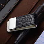 Luxury Black Leather Money Clip - Tasseti