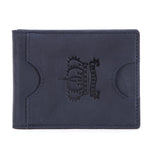 RFID Navy Blue Leather Thin Money Clip - Tasseti