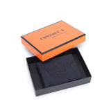 RFID Navy Blue Leather Thin Money Clip - Tasseti