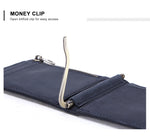 RFID Navy Blue Leather Thin Money Clip - Tasseti